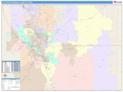 Colorado Springs Metro Area Wall Map Color Cast Style